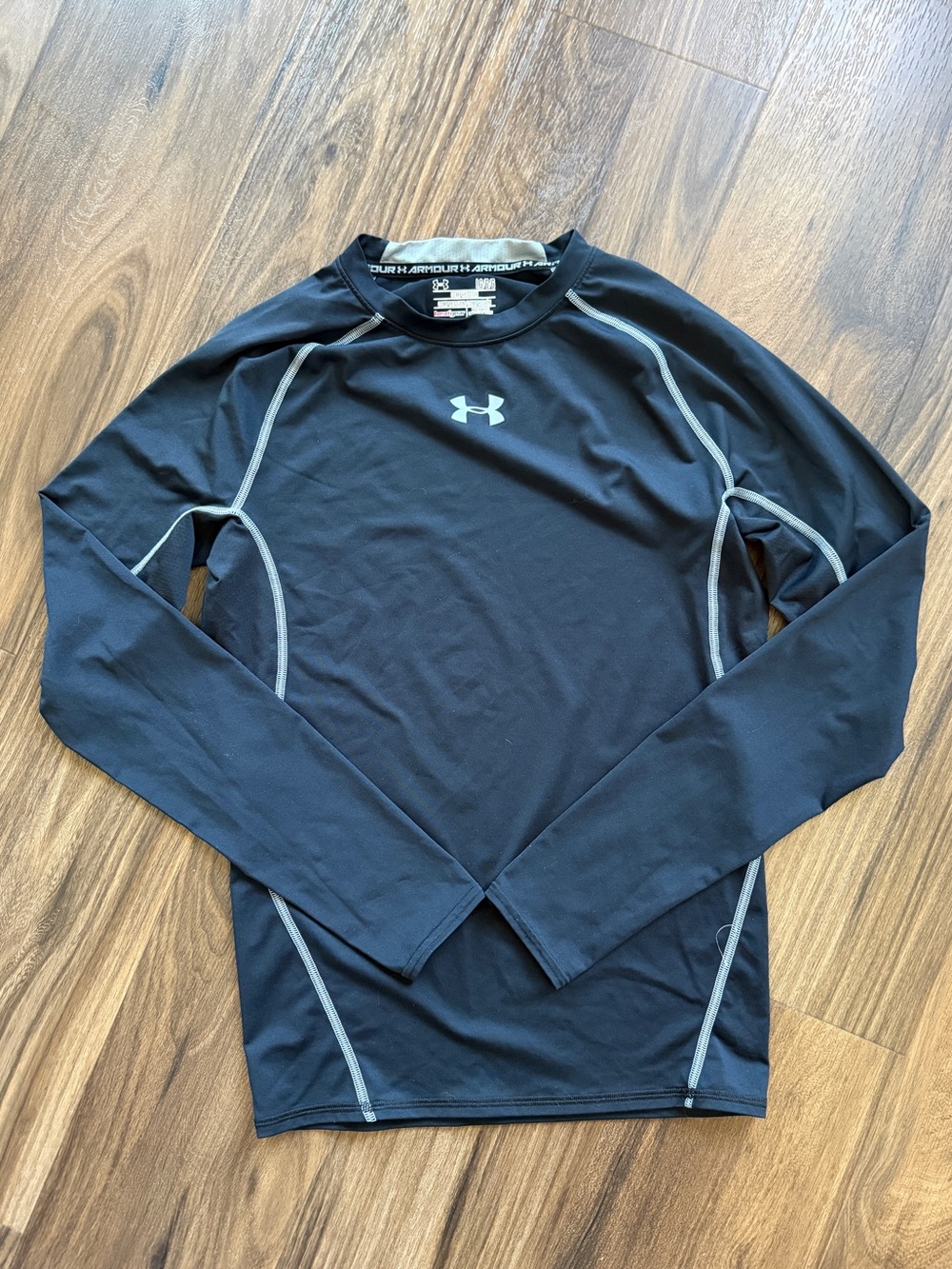Under Armour Black Compression HeatGear Long Sleeve Shirt with Gray Accents